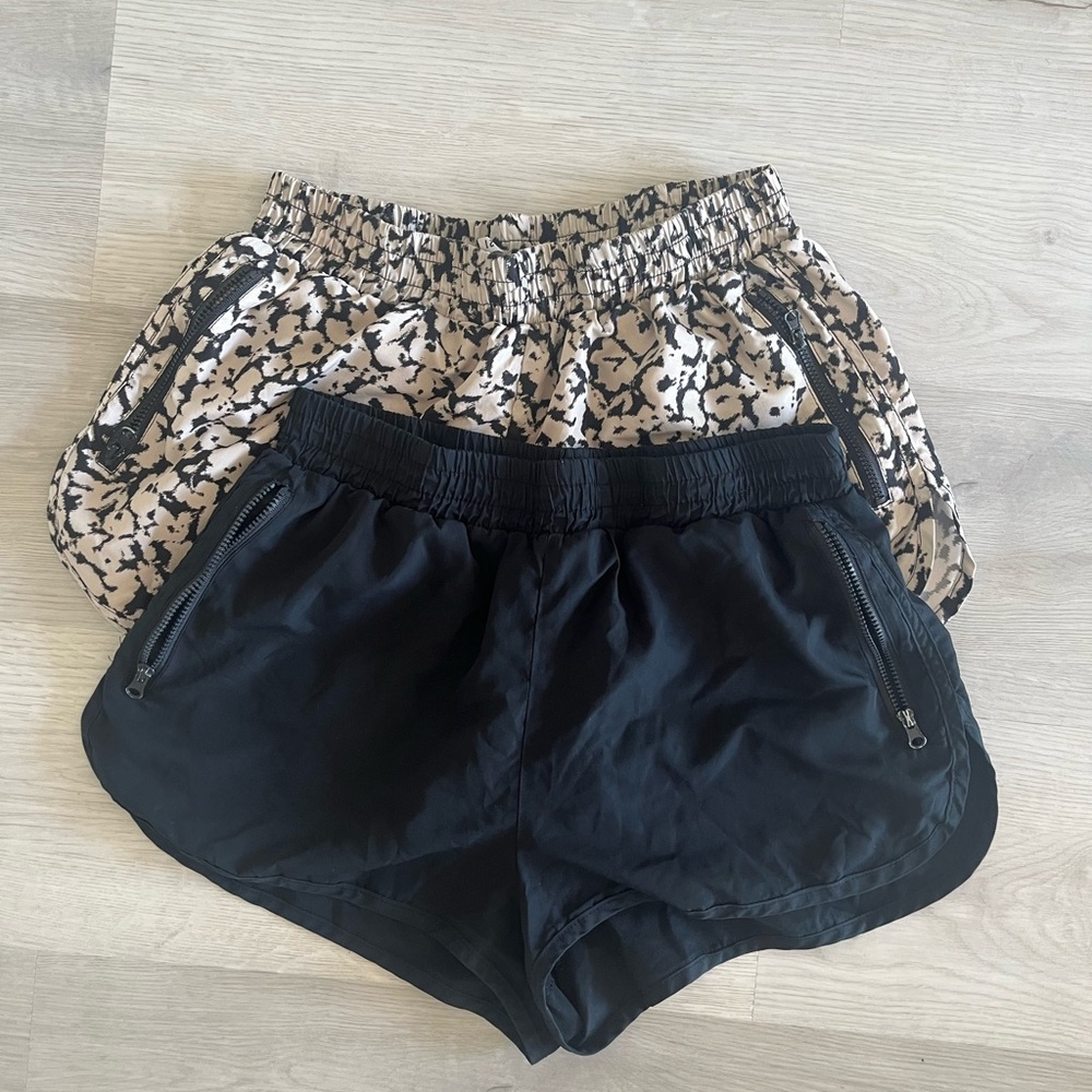 Forever 21 Black and Abstract Patterned Athletic Shorts
